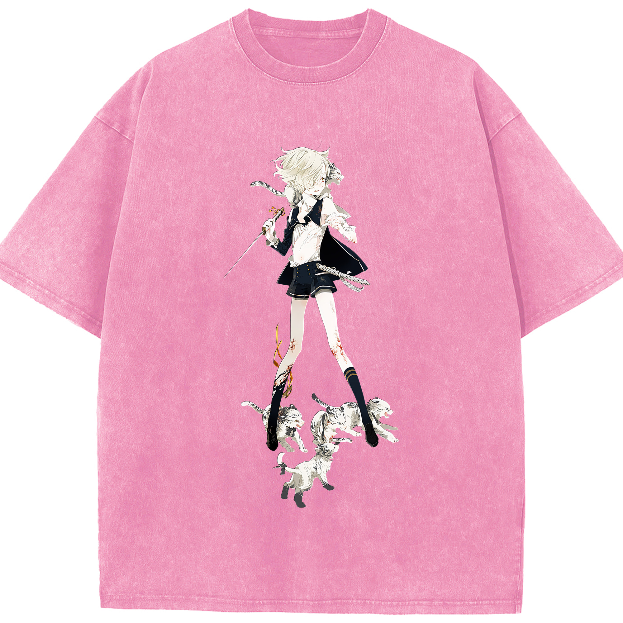 （画像用） 刀剣乱舞 Touken Ranbu 綿100% ヴィンテージ風 半袖Tシャツ（フロントプリント）